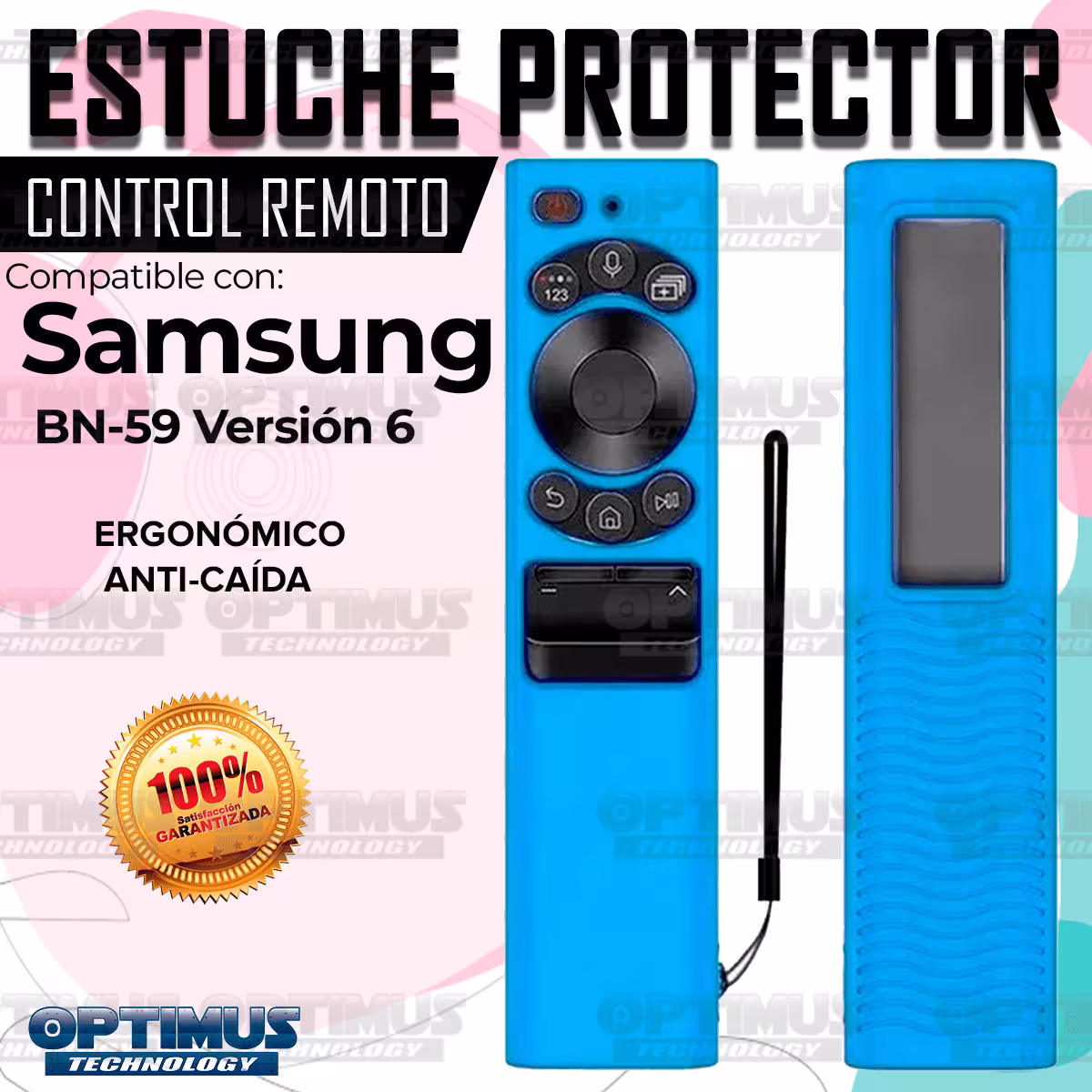 Estuche protector Control Remoto TV Samsung BN59 Con Carga Solar | OPTIMUS TECHNOLOGY™ | EST-CTRL-BN59-VER6 |