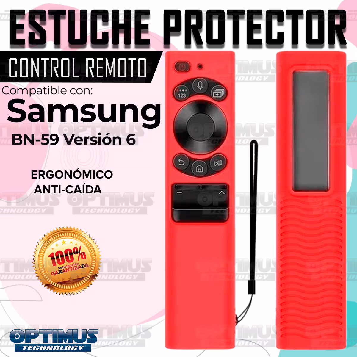Estuche protector Control Remoto TV Samsung BN59 Con Carga Solar | OPTIMUS TECHNOLOGY™ | EST-CTRL-BN59-VER6 |