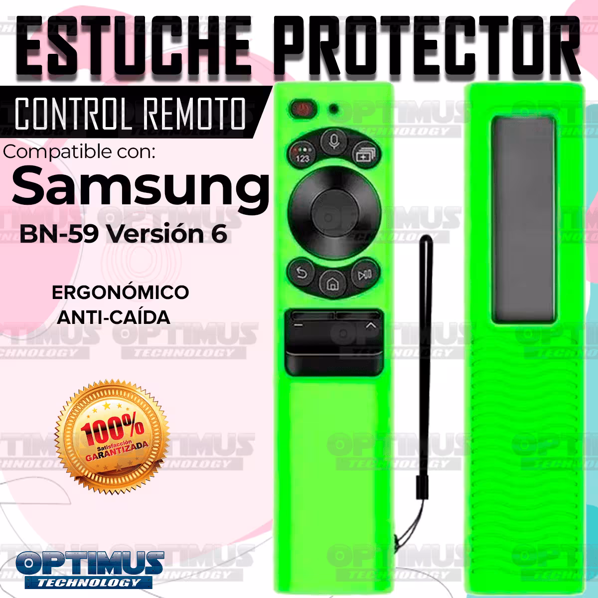 Estuche protector Control Remoto TV Samsung BN59 Con Carga Solar | OPTIMUS TECHNOLOGY™ | EST-CTRL-BN59-VER6 |