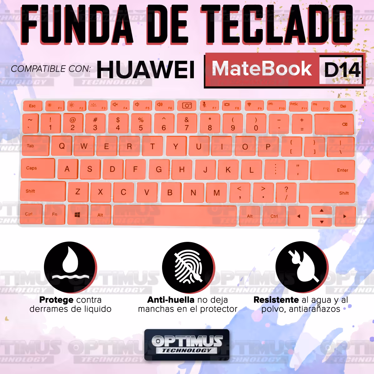 Membrana de Película Protectora en Silicona Suave para Teclado portátil para Huawei Matebook D14 OPTIMUS TECHNOLOGY™ - 4
