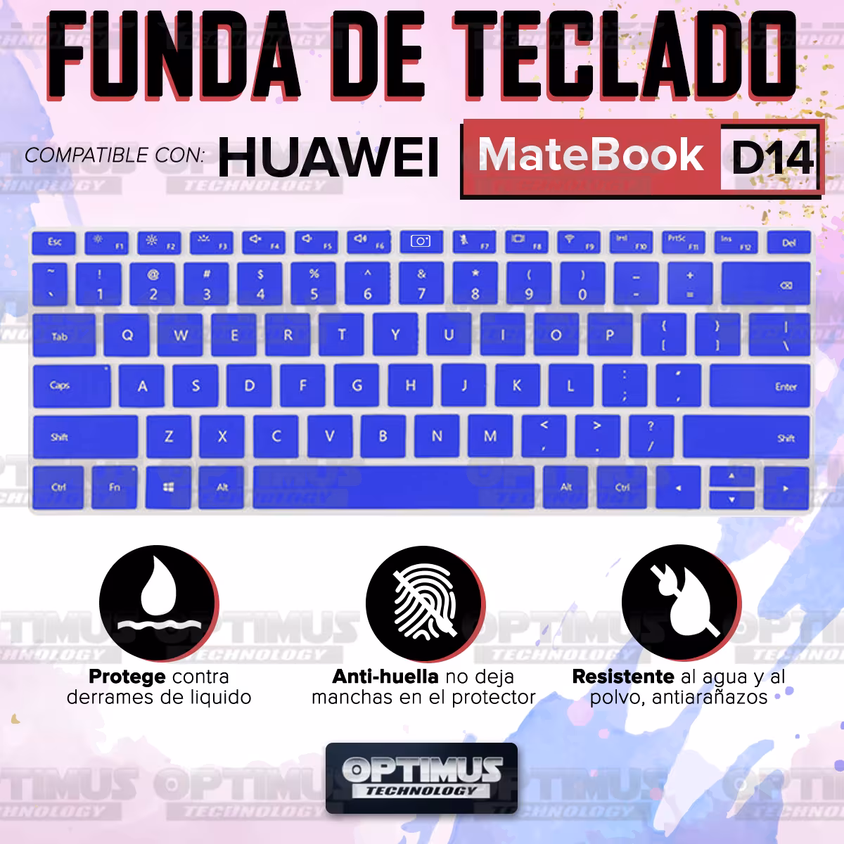 Membrana de Película Protectora en Silicona Suave para Teclado portátil para Huawei Matebook D14 OPTIMUS TECHNOLOGY™ - 6