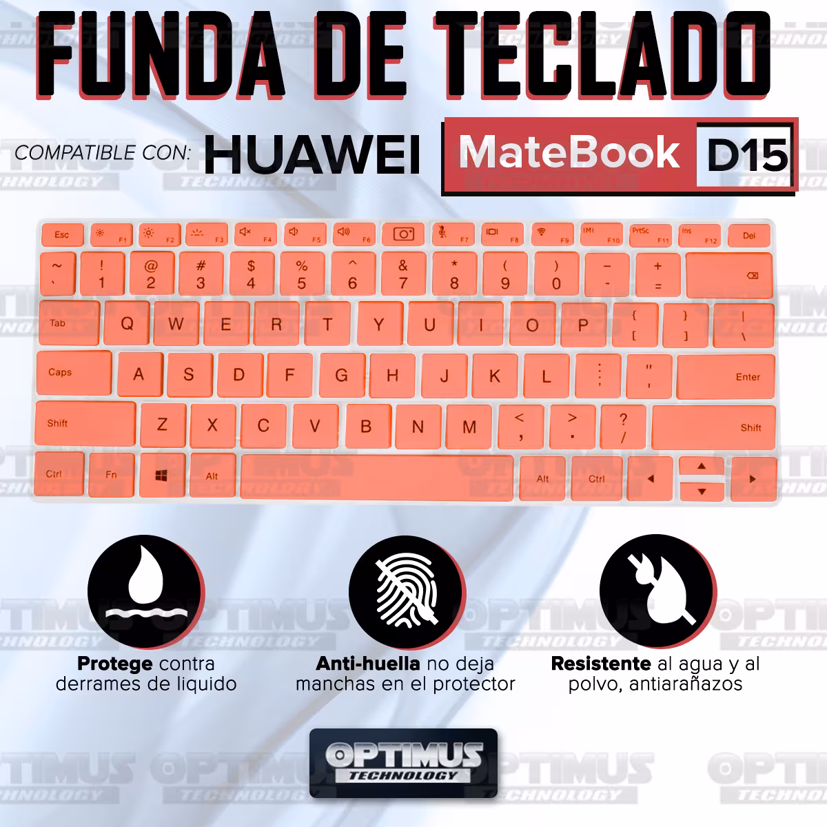 Membrana de Película Protectora en Silicona Suave para Teclado portátil para Huawei Matebook D15 OPTIMUS TECHNOLOGY™ - 4