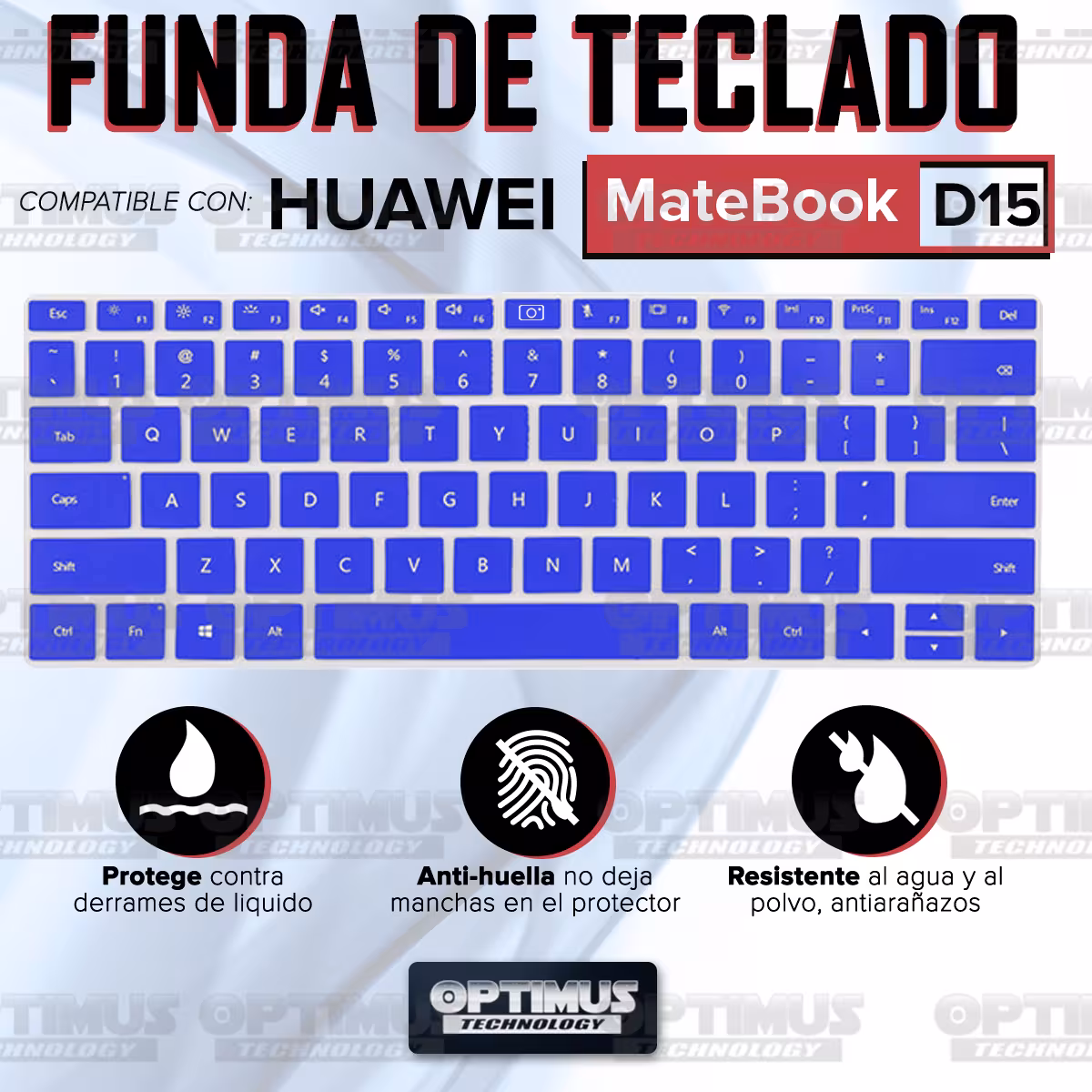 Membrana de Película Protectora en Silicona Suave para Teclado portátil para Huawei Matebook D15 OPTIMUS TECHNOLOGY™ - 6