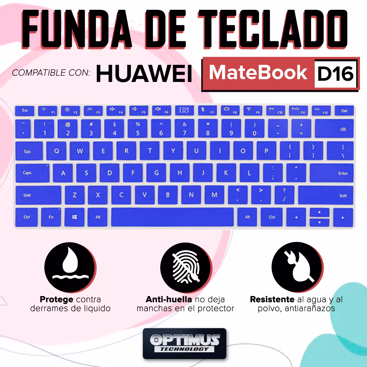 Membrana de Película Protectora en Silicona Suave para Teclado portátil para Huawei Matebook D16 OPTIMUS TECHNOLOGY™ - 6