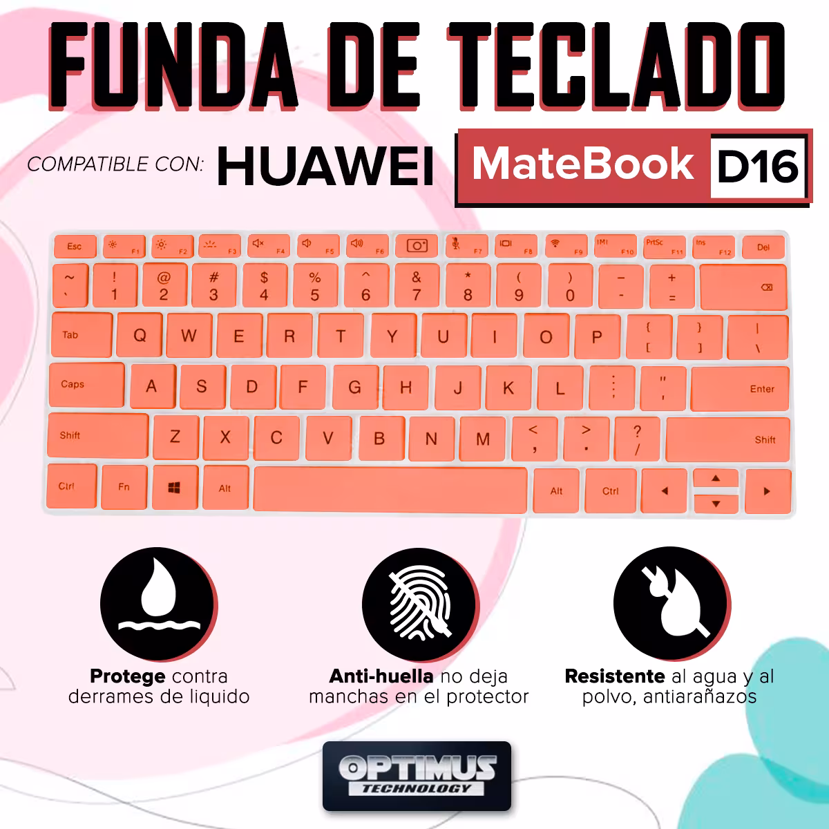 Membrana de Película Protectora en Silicona Suave para Teclado portátil para Huawei Matebook D16 OPTIMUS TECHNOLOGY™ - 4