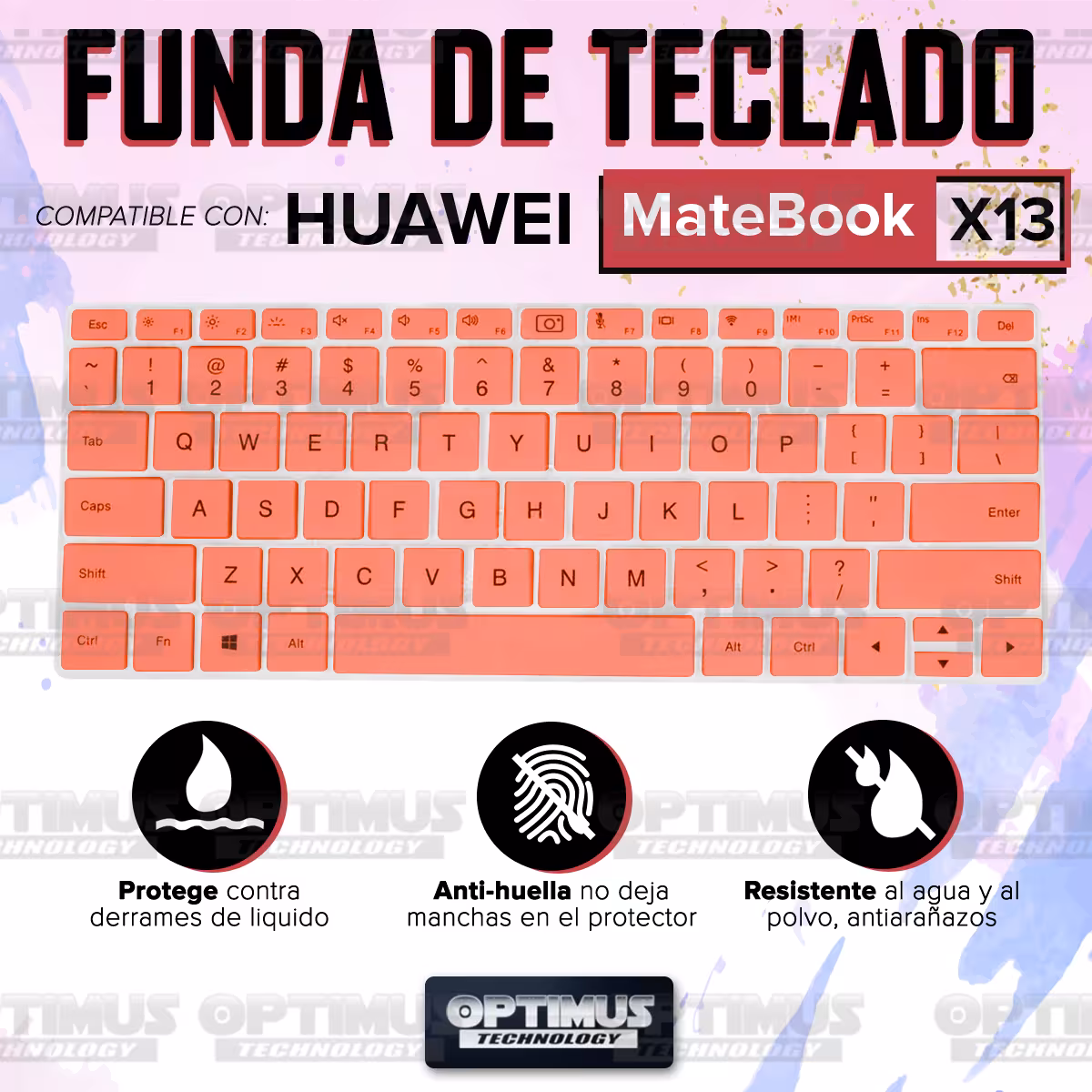 Membrana de Película Protectora en Silicona Suave para Teclado portátil para Huawei Matebook X13 OPTIMUS TECHNOLOGY™ - 6