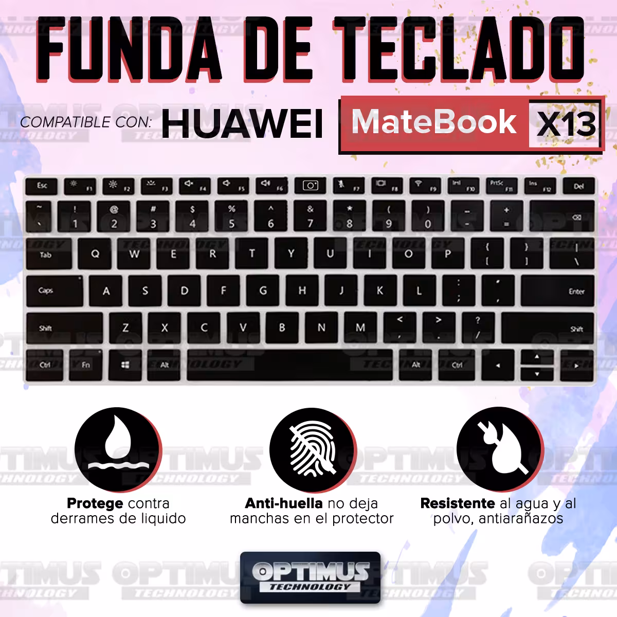 Membrana de Película Protectora en Silicona Suave para Teclado portátil para Huawei Matebook X13 OPTIMUS TECHNOLOGY™ - 5