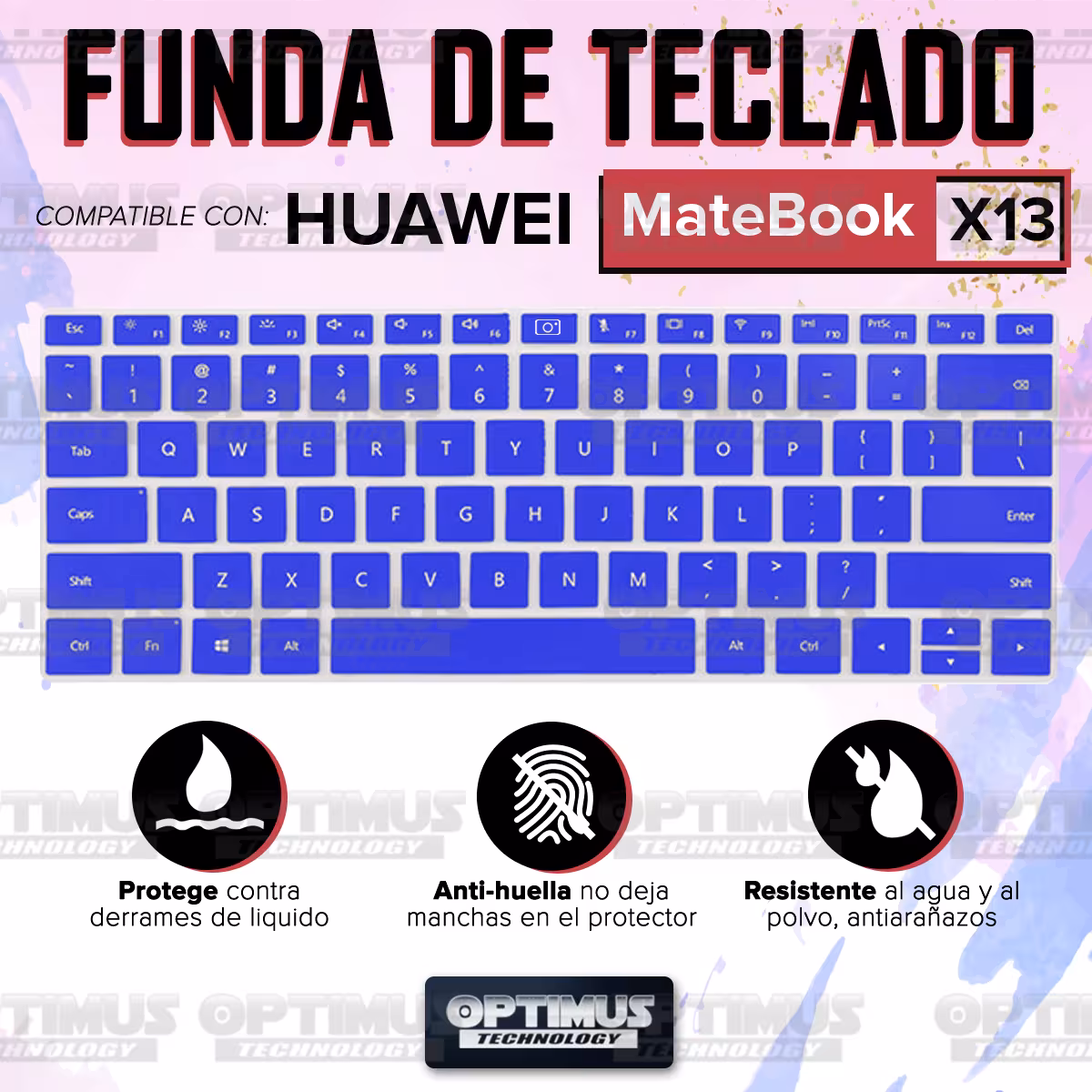 Membrana de Película Protectora en Silicona Suave para Teclado portátil para Huawei Matebook X13 OPTIMUS TECHNOLOGY™ - 4