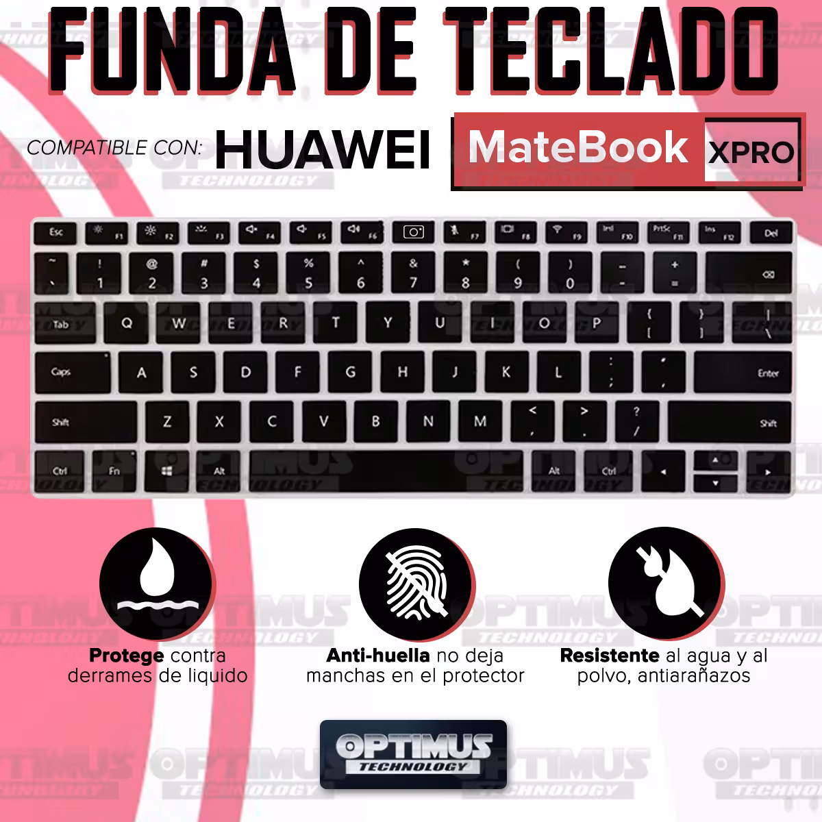 Membrana de Película Protectora en Silicona Suave para Teclado portátil para Huawei Matebook XPRO OPTIMUS TECHNOLOGY™ - 10