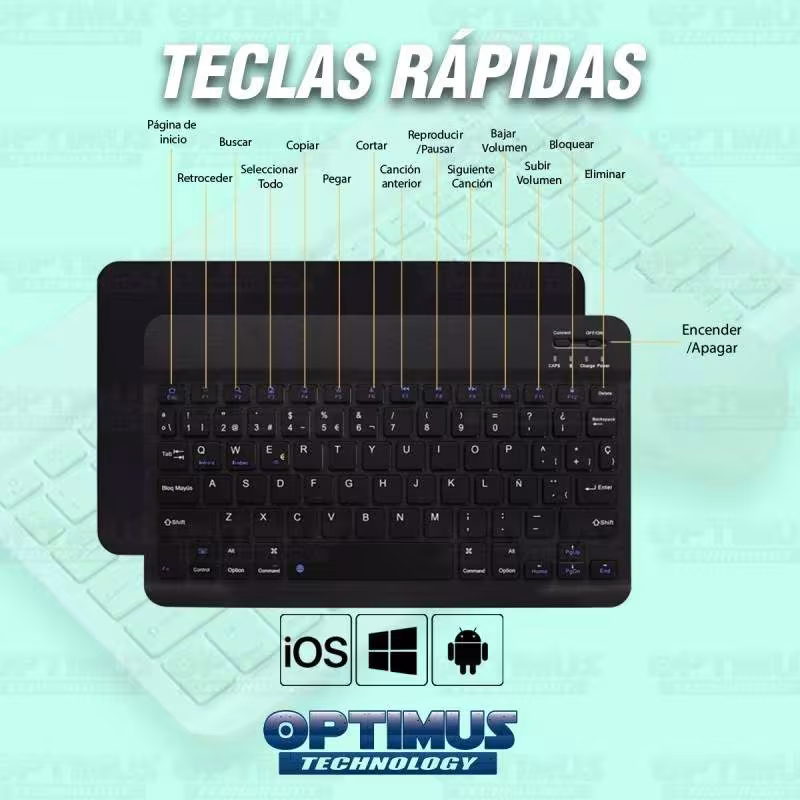 Estuche tapa + Teclado portátil para Samsung Tablet S8 11 Pulgadas | OPTIMUS TECHNOLOGY™ | SGS811-500 |