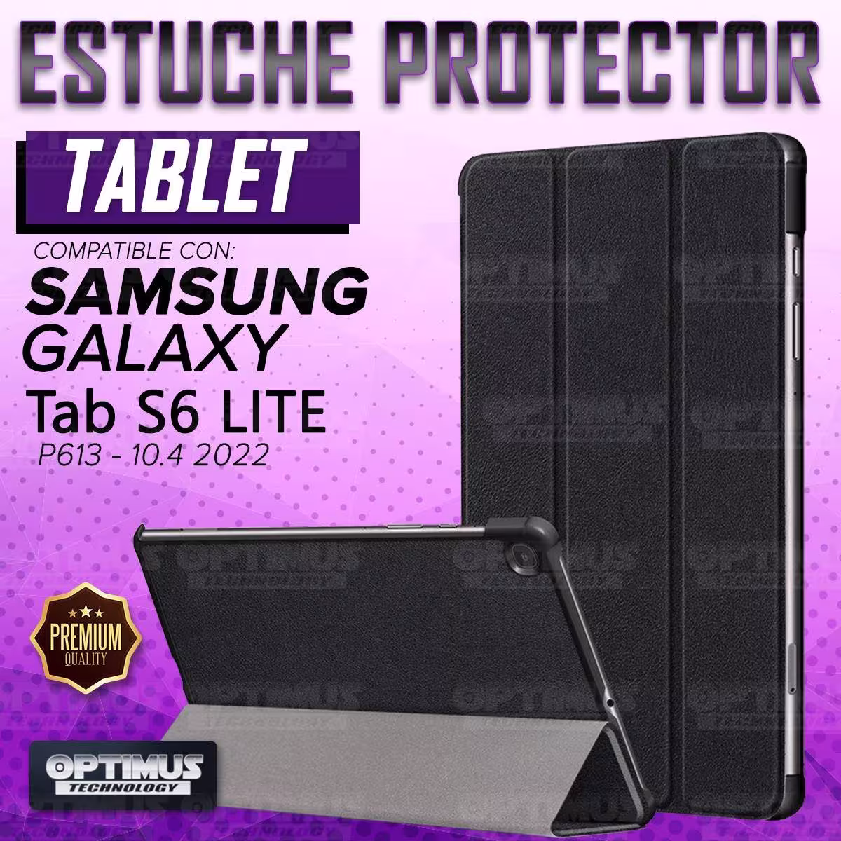 Kit Vidrio Cristal Templado Y Estuche Case Protector para Tablet Samsung Galaxy Tab S6 Lite 10.4 2022 P619 - P613 OPTIMUS TECHNO