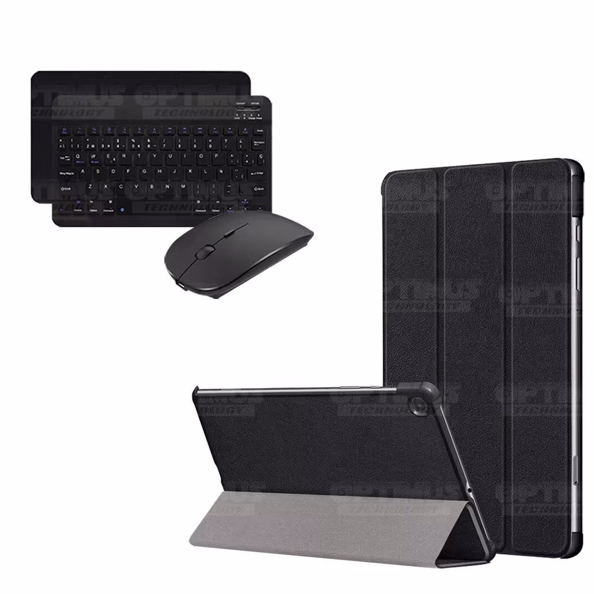 Kit Case Forro Protector + Teclado y Mouse Ratón Bluetooth para Tablet Samsung Galaxy Tab S6 Lite 10.4 2022 P619 - P613 OPTIMUS