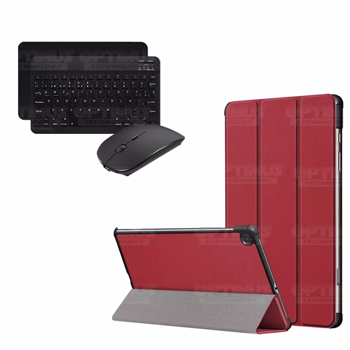 Kit Case Forro Protector + Teclado y Mouse Ratón Bluetooth para Tablet Samsung Galaxy Tab S6 Lite 10.4 2022 P619 - P613 OPTIMUS