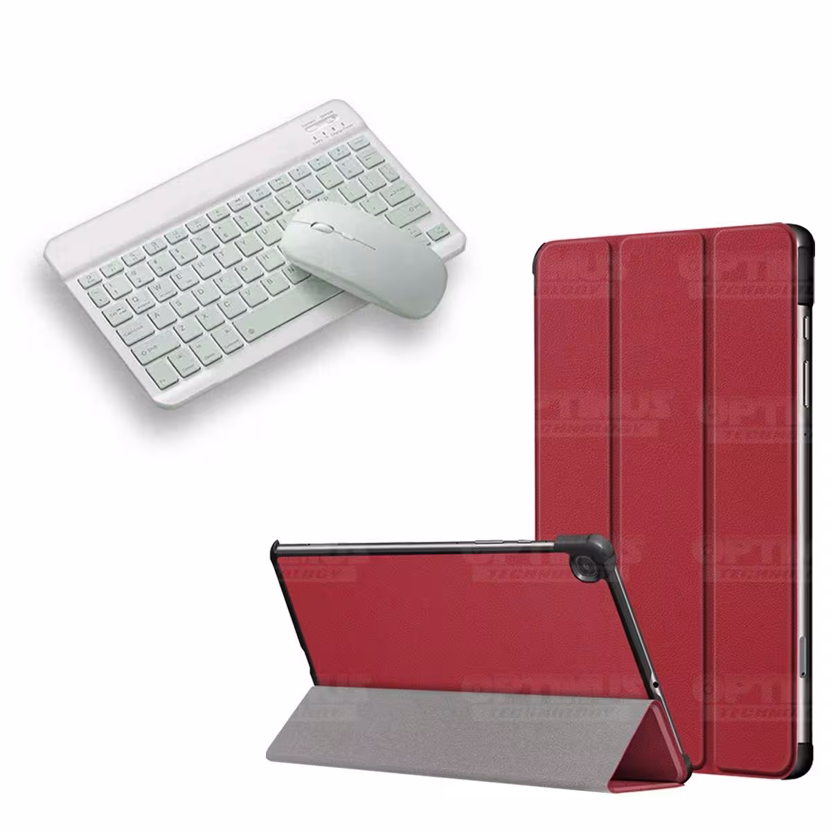Kit Case Forro Protector + Teclado y Mouse Ratón Bluetooth para Tablet Samsung Galaxy Tab S6 Lite 10.4 2022 P619 - P613 OPTIMUS