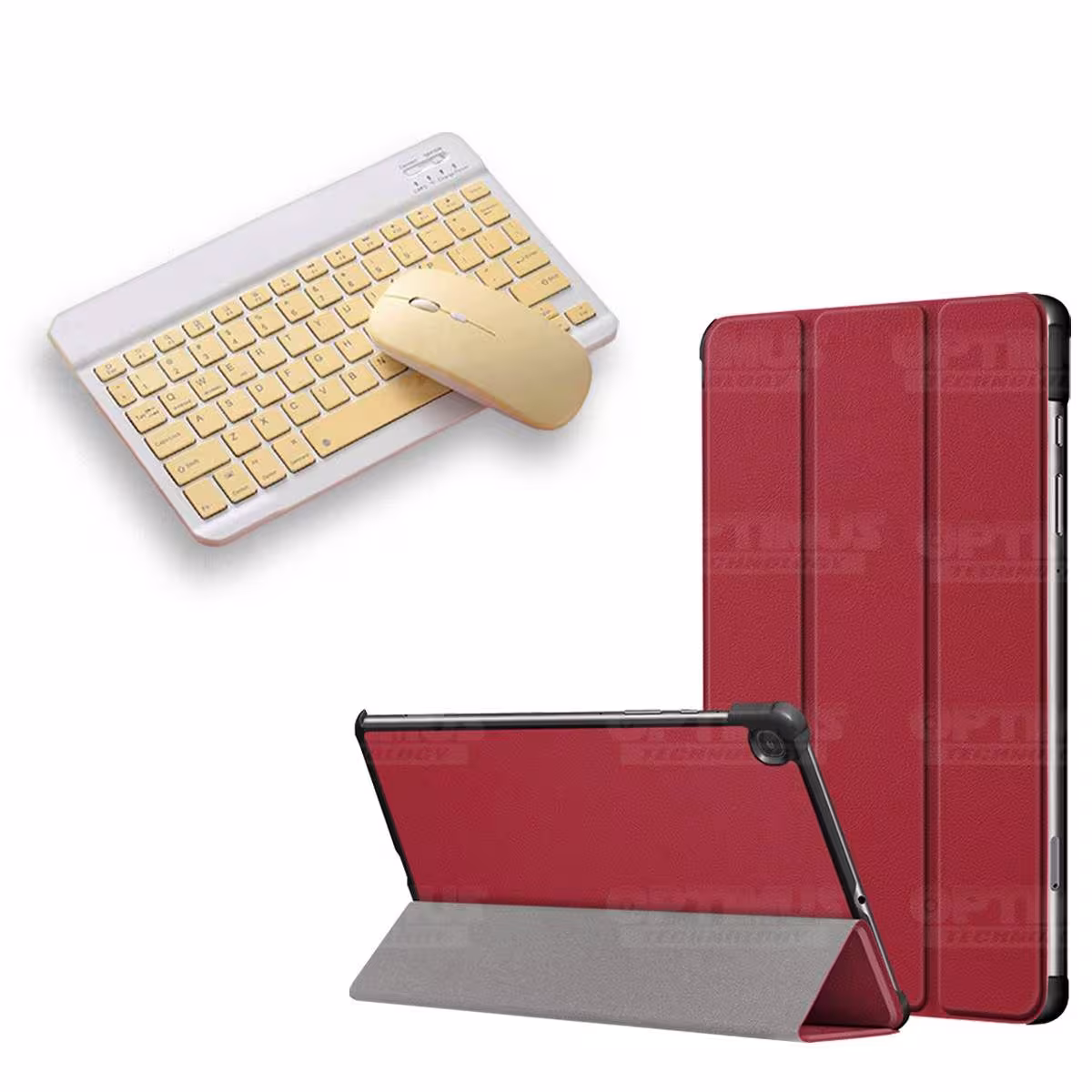 Kit Case Forro Protector + Teclado y Mouse Ratón Bluetooth para Tablet Samsung Galaxy Tab S6 Lite 10.4 2022 P619 - P613 OPTIMUS