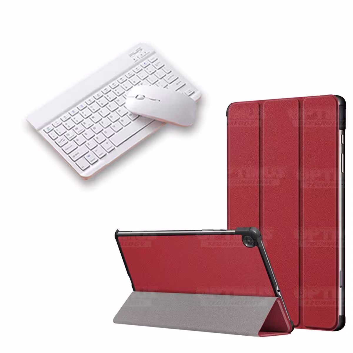 Kit Case Forro Protector + Teclado y Mouse Ratón Bluetooth para Tablet Samsung Galaxy Tab S6 Lite 10.4 2022 P619 - P613 OPTIMUS