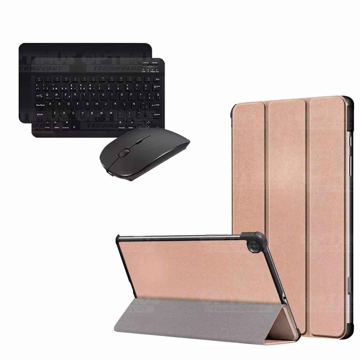 Kit Case Forro Protector + Teclado y Mouse Ratón Bluetooth para Tablet Samsung Galaxy Tab S6 Lite 10.4 2022 P619 - P613 OPTIMUS
