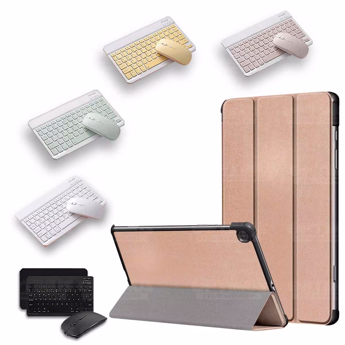 Kit Case Forro Protector + Teclado y Mouse Ratón Bluetooth para Tablet Samsung Galaxy Tab S6 Lite 10.4 2022 P619 - P613 OPTIMUS