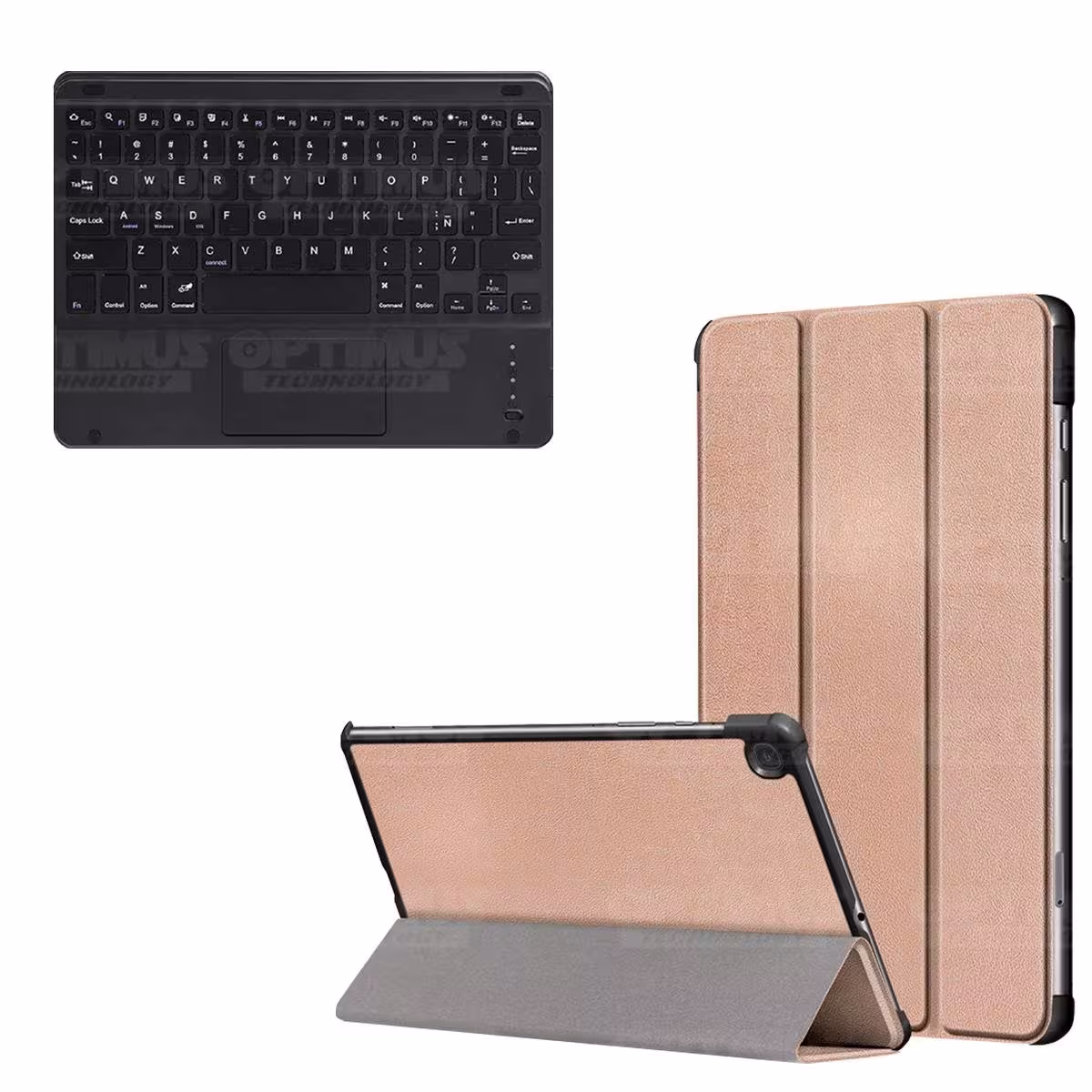Kit Case Folio Protector + Teclado Mouse Touchpad Bluetooth para Tablet Samsung Galaxy Tab S6 Lite 10.4 2022 P619 - P613 OPTIMUS