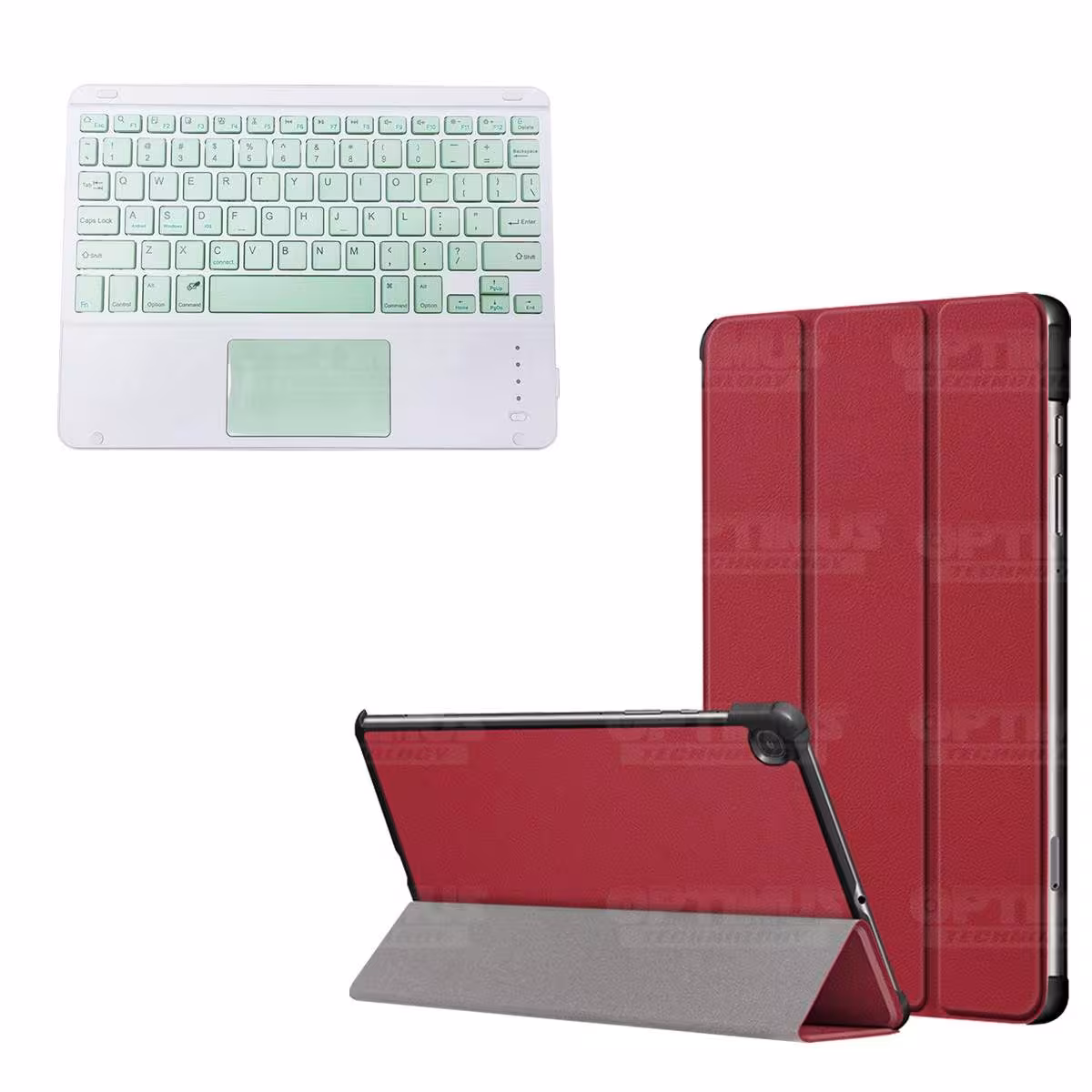 Kit Case Folio Protector + Teclado Mouse Touchpad Bluetooth para Tablet Samsung Galaxy Tab S6 Lite 10.4 2022 P619 - P613 OPTIMUS