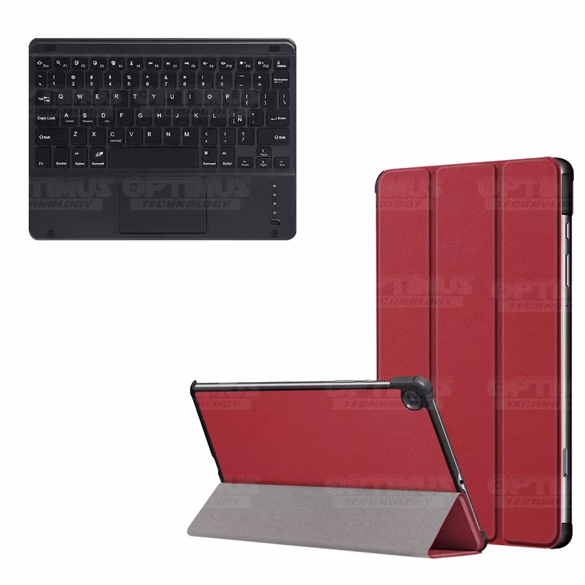 Kit Case Folio Protector + Teclado Mouse Touchpad Bluetooth para Tablet Samsung Galaxy Tab S6 Lite 10.4 2022 P619 - P613 OPTIMUS