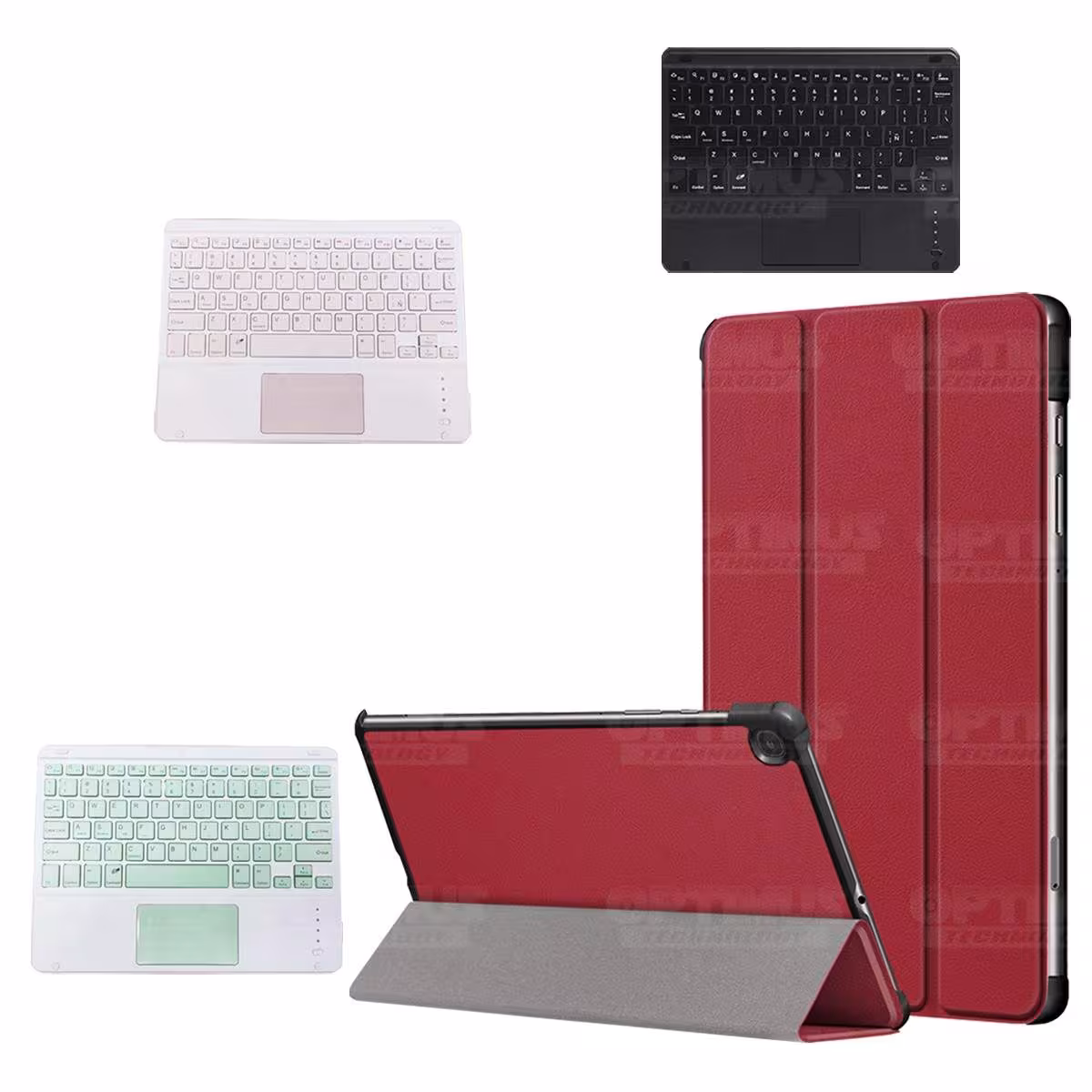 Kit Case Folio Protector + Teclado Mouse Touchpad Bluetooth para Tablet Samsung Galaxy Tab S6 Lite 10.4 2022 P619 - P613 OPTIMUS