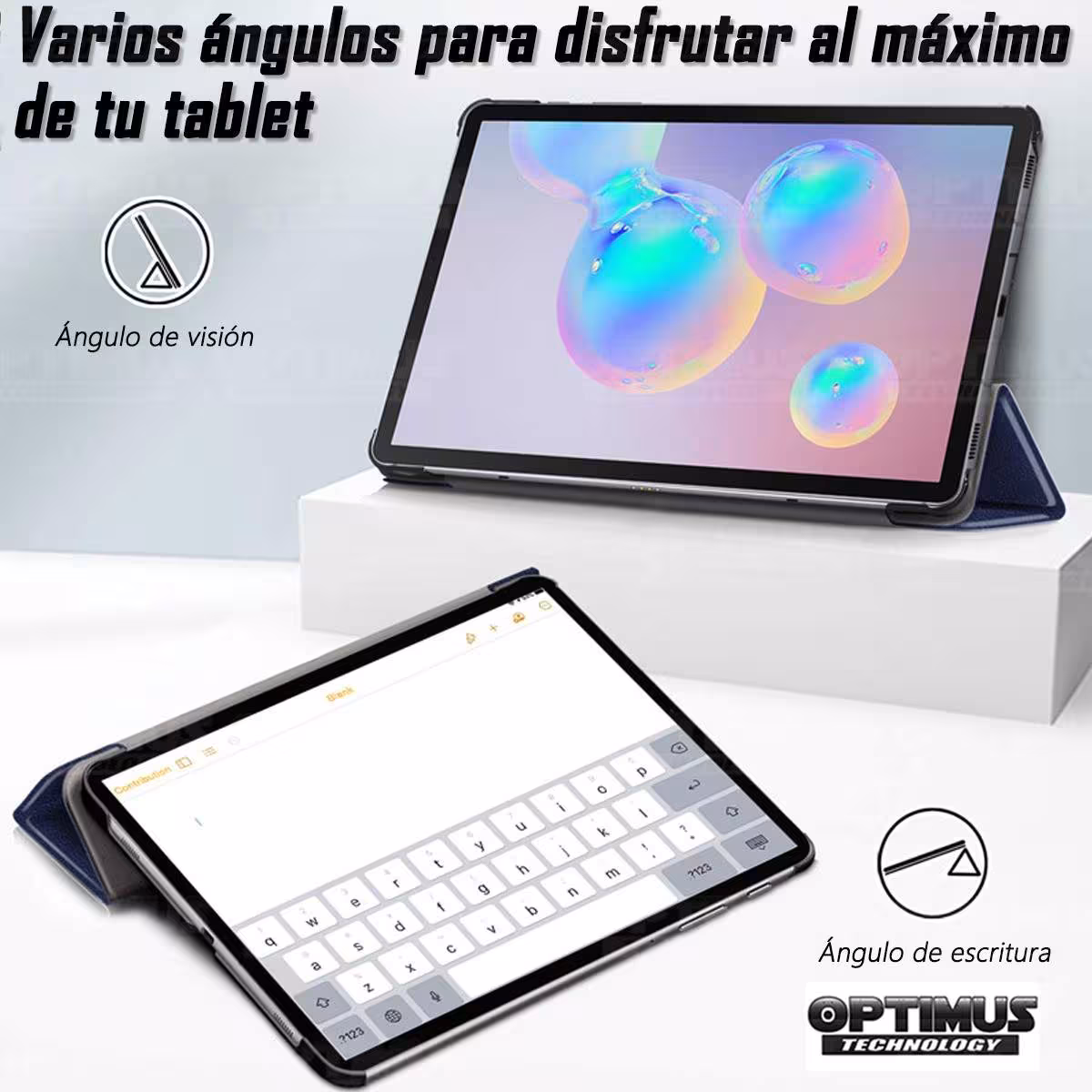 Kit Vidrio templado + Case Protector + Teclado Touchpad Bluetooth Tablet Samsung Galaxy Tab S6 Lite 10.4 2022 P619 - P613 OPTIMU
