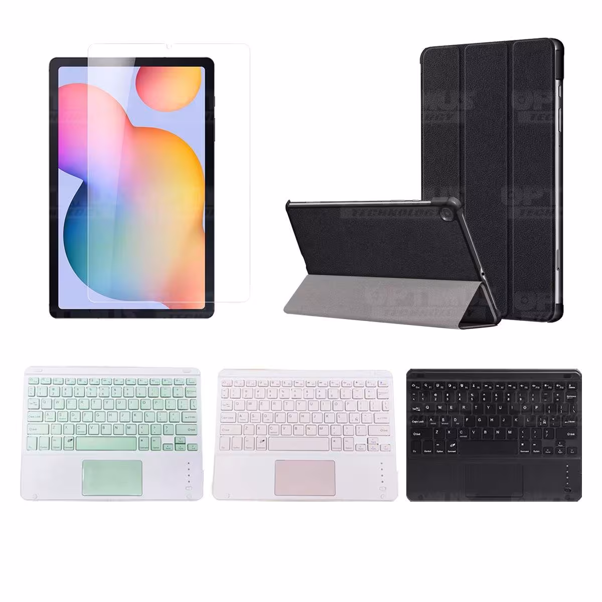 Kit Vidrio templado + Case Protector + Teclado Touchpad Bluetooth Tablet Samsung Galaxy Tab S6 Lite 10.4 2022 P619 - P613 OPTIMU