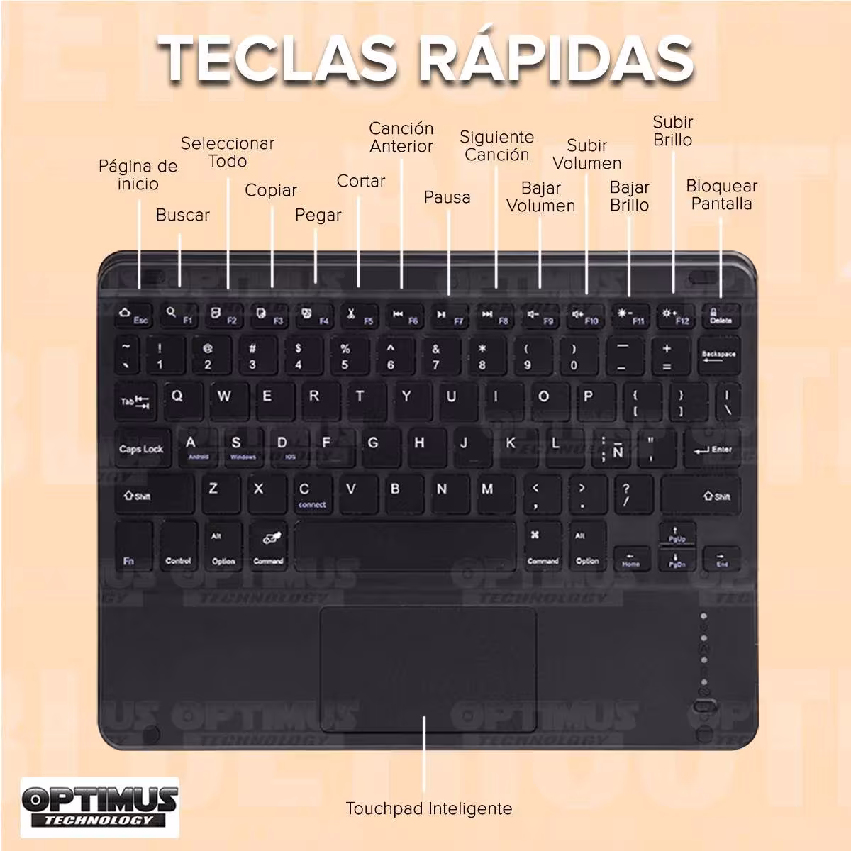 Kit Vidrio templado + Case Protector + Teclado Touchpad Bluetooth Tablet Samsung Galaxy Tab S6 Lite 10.4 2022 P619 - P613 OPTIMU