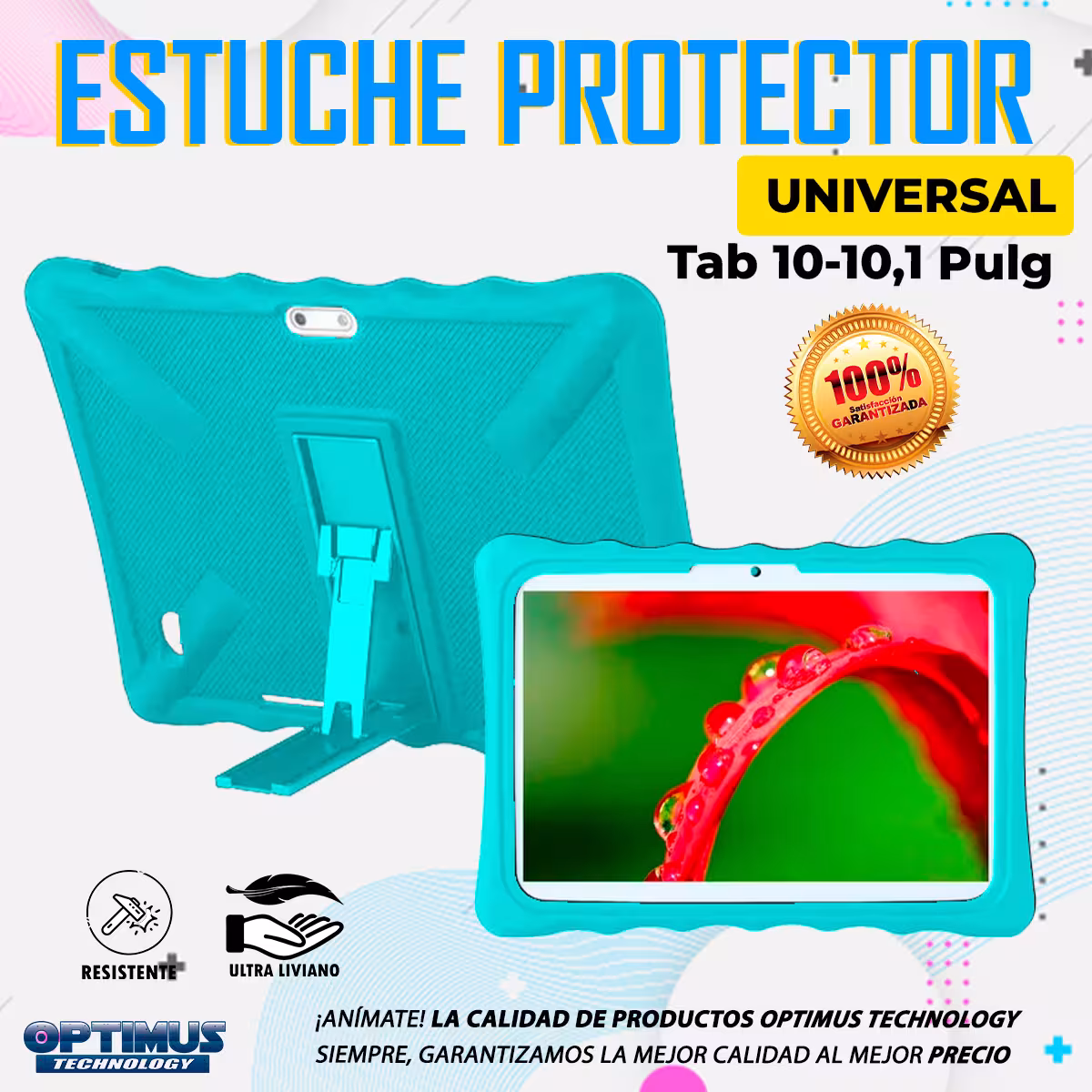 Estuche Case Protector De Goma Tablet Universal 10 Pulgadas Anti Golpes Con Soporte