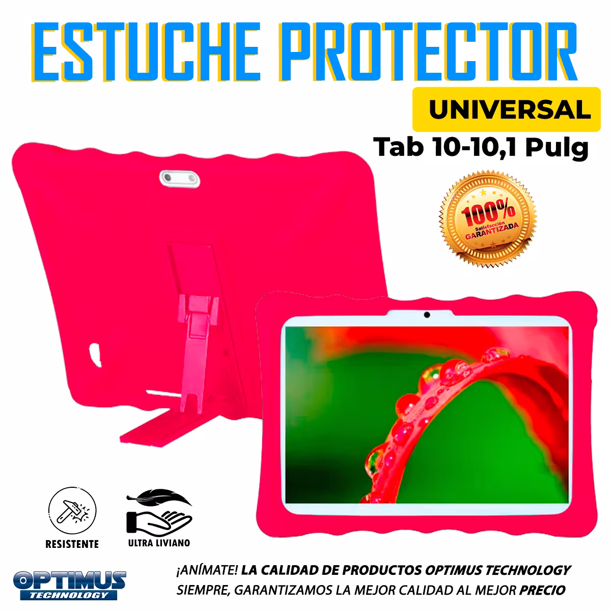 Estuche Case Protector De Goma Tablet Universal 10 Pulgadas Anti Golpes Con Soporte