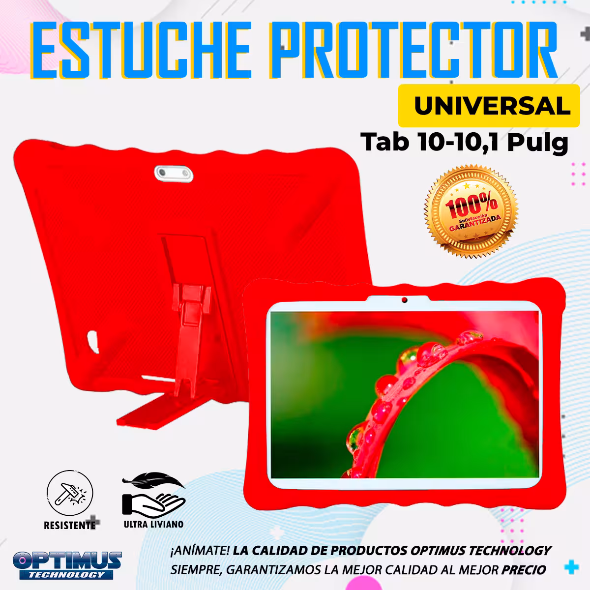 Estuche Case Protector De Goma Tablet Universal 10 Pulgadas Anti Golpes Con Soporte