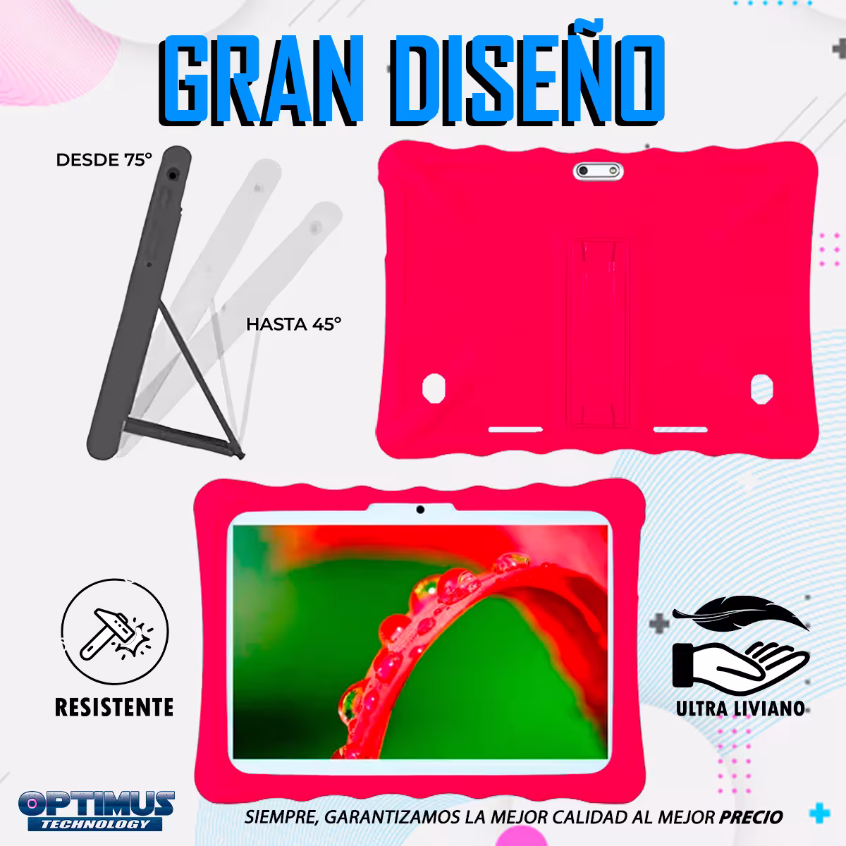 Estuche Case Protector De Goma Tablet Universal 10 Pulgadas Anti Golpes Con Soporte