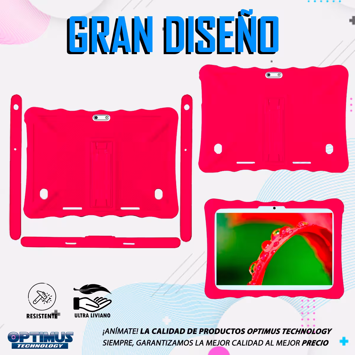Estuche Case Protector De Goma Tablet Universal 10 Pulgadas Anti Golpes Con Soporte