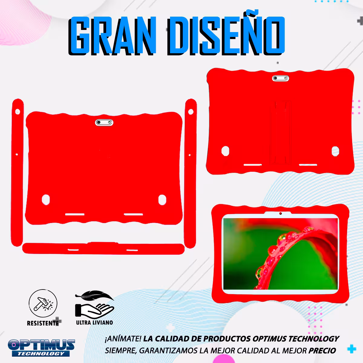 Estuche Case Protector De Goma Tablet Universal 10 Pulgadas Anti Golpes Con Soporte