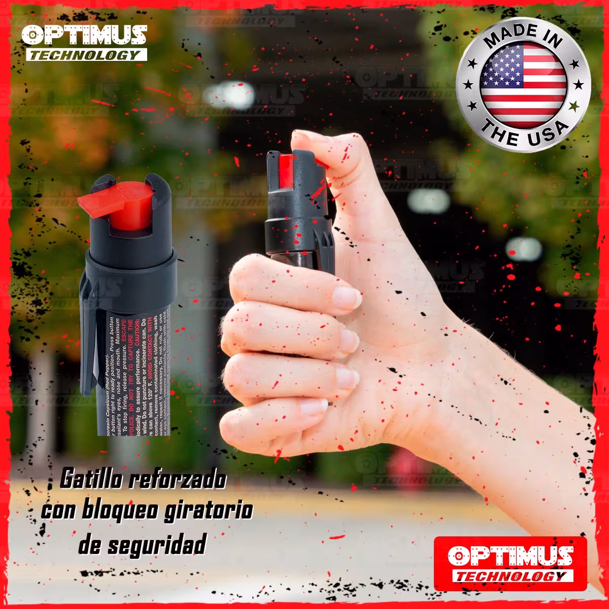Spray Gas Pimienta, Portátil Lacrimógeno de Defensa Personal Marca Sabre
