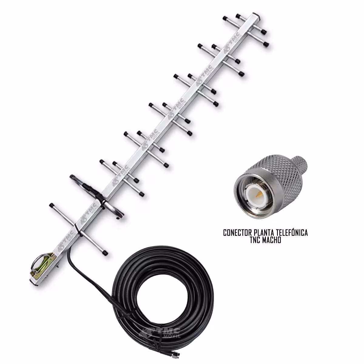 Antena Amplificadora de Señal Road X Pro 60dBs + 8 metros de cable RG-58