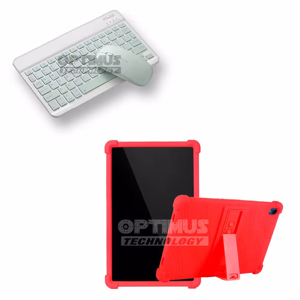 Kit Case Forro Protector Antigolpes + Teclado y Mouse Ratón Bluetooth para Tablet Samsung Galaxy Tab S7 FE 12,4" Pulgadas OPTIMU