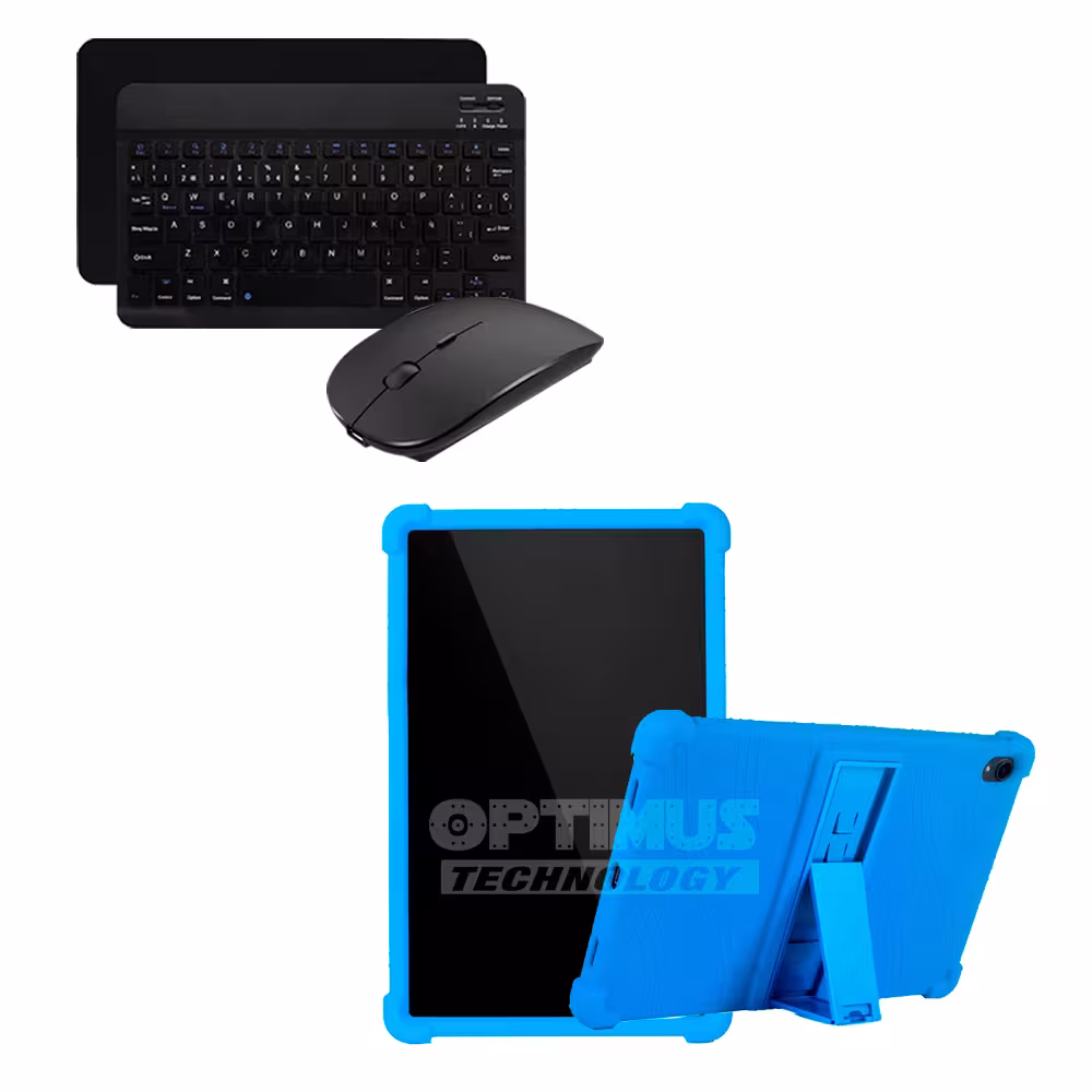 Kit Case Forro Protector Antigolpes + Teclado y Mouse Ratón Bluetooth para Tablet Lenovo P11 Tb-J606F de 11" Pulgadas