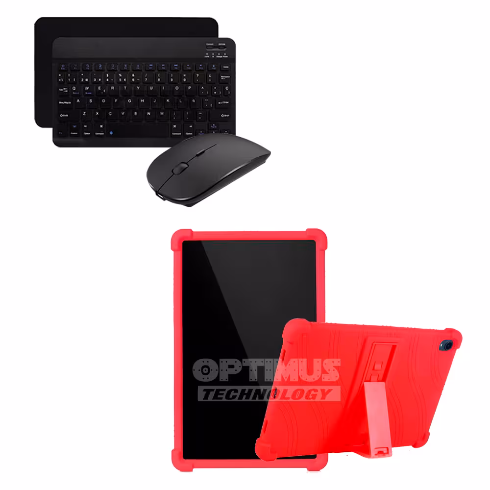 Kit Case Forro Protector Antigolpes + Teclado y Mouse Ratón Bluetooth para Tablet Lenovo P11 Tb-J606F de 11" Pulgadas