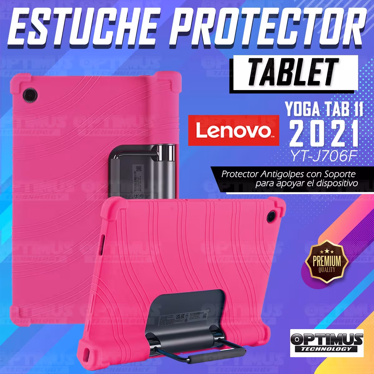 Kit Vidrio templado + Estuche Protector + Teclado con Mouse Touchpad Bluetooth Tablet Lenovo Yoga Tab 11 2021 YT-J706F