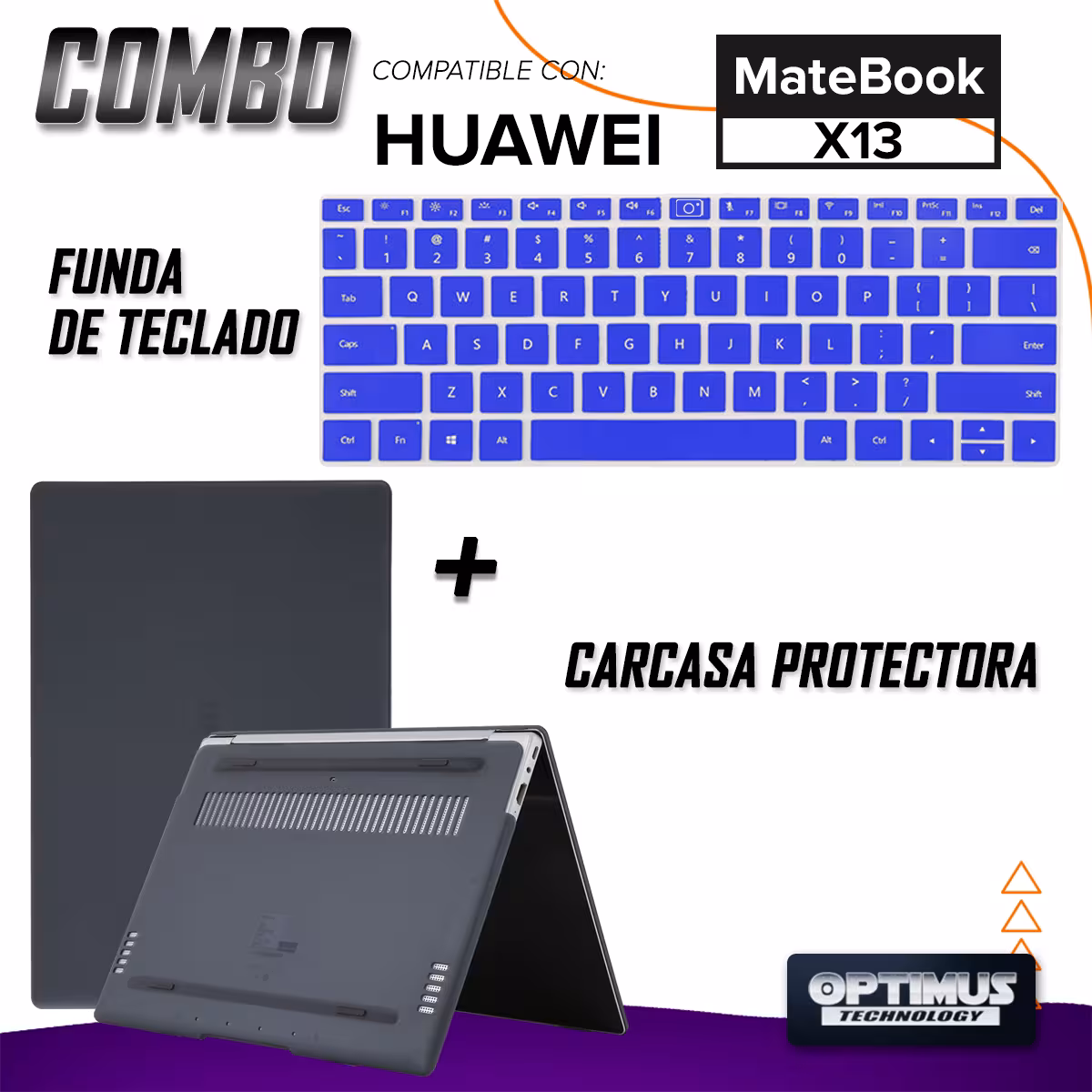 Kit Carcasa Protector Y Funda Suave Protectora de Teclado Para Huawei Matebook X-13