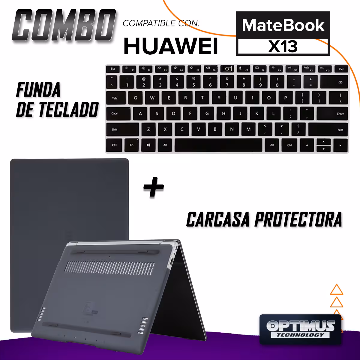 Kit Carcasa Protector Y Funda Suave Protectora de Teclado Para Huawei Matebook X-13