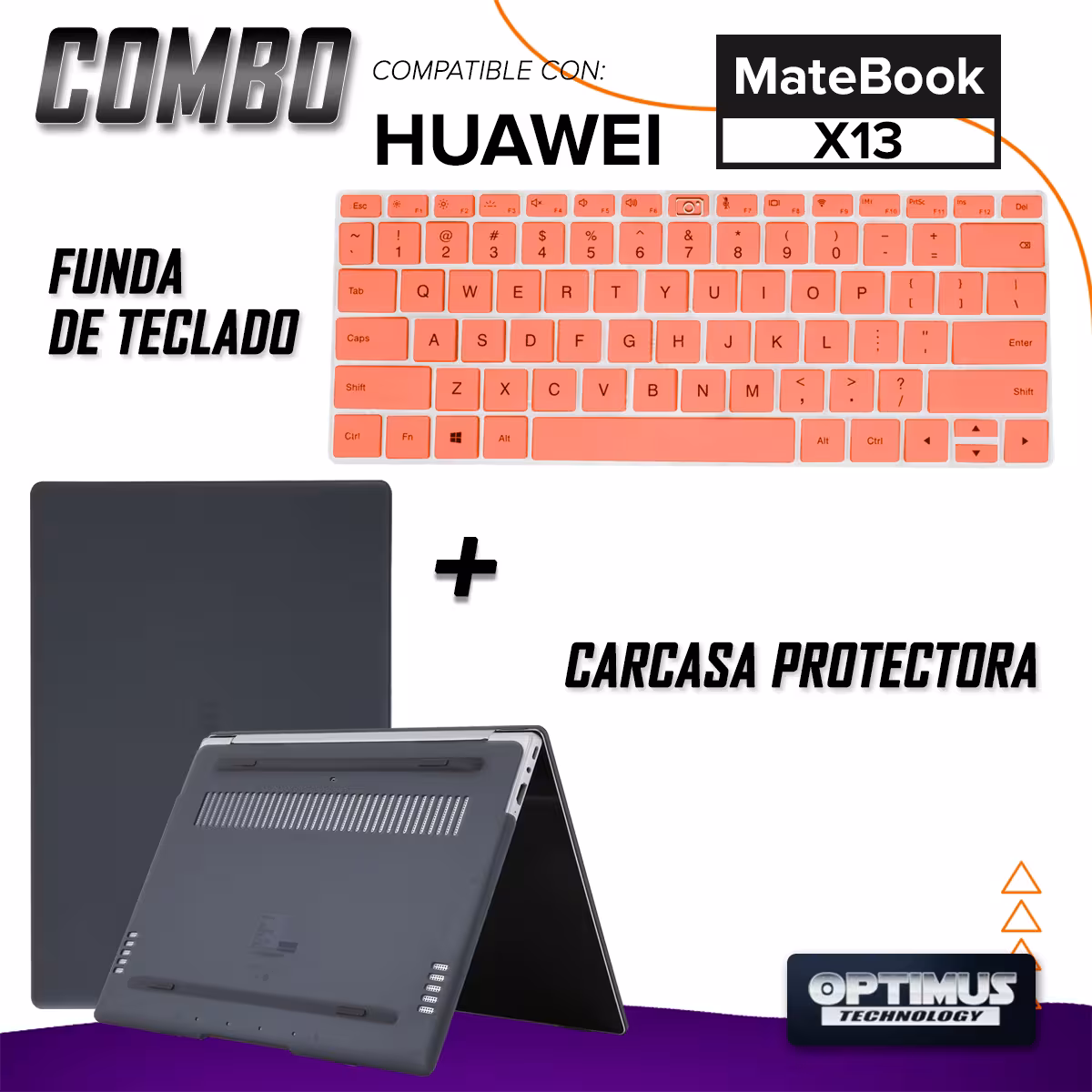 Kit Carcasa Protector Y Funda Suave Protectora de Teclado Para Huawei Matebook X-13