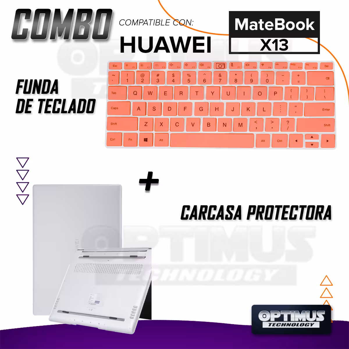 Kit Carcasa Protector Y Funda Suave Protectora de Teclado Para Huawei Matebook X-13