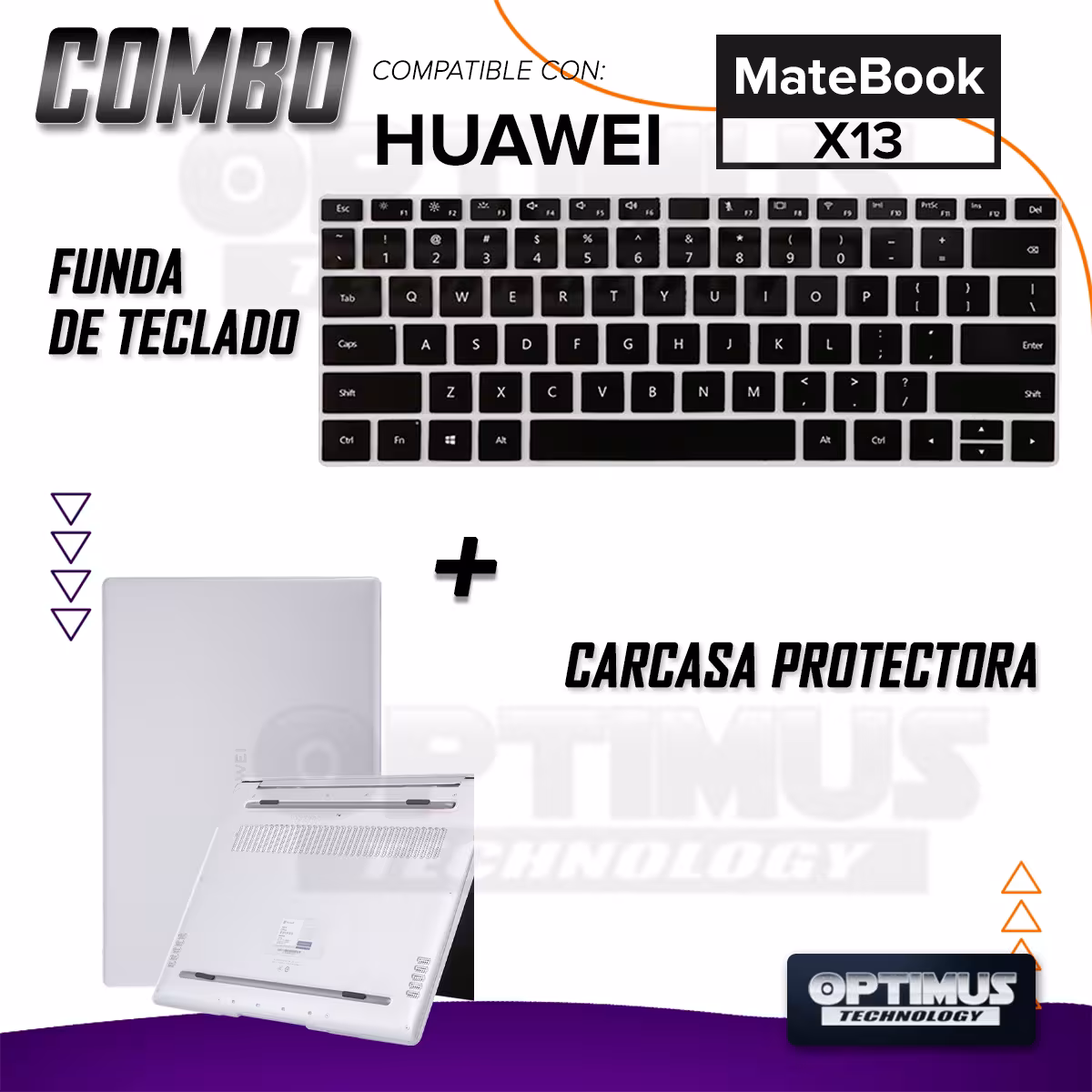 Kit Carcasa Protector Y Funda Suave Protectora de Teclado Para Huawei Matebook X-13