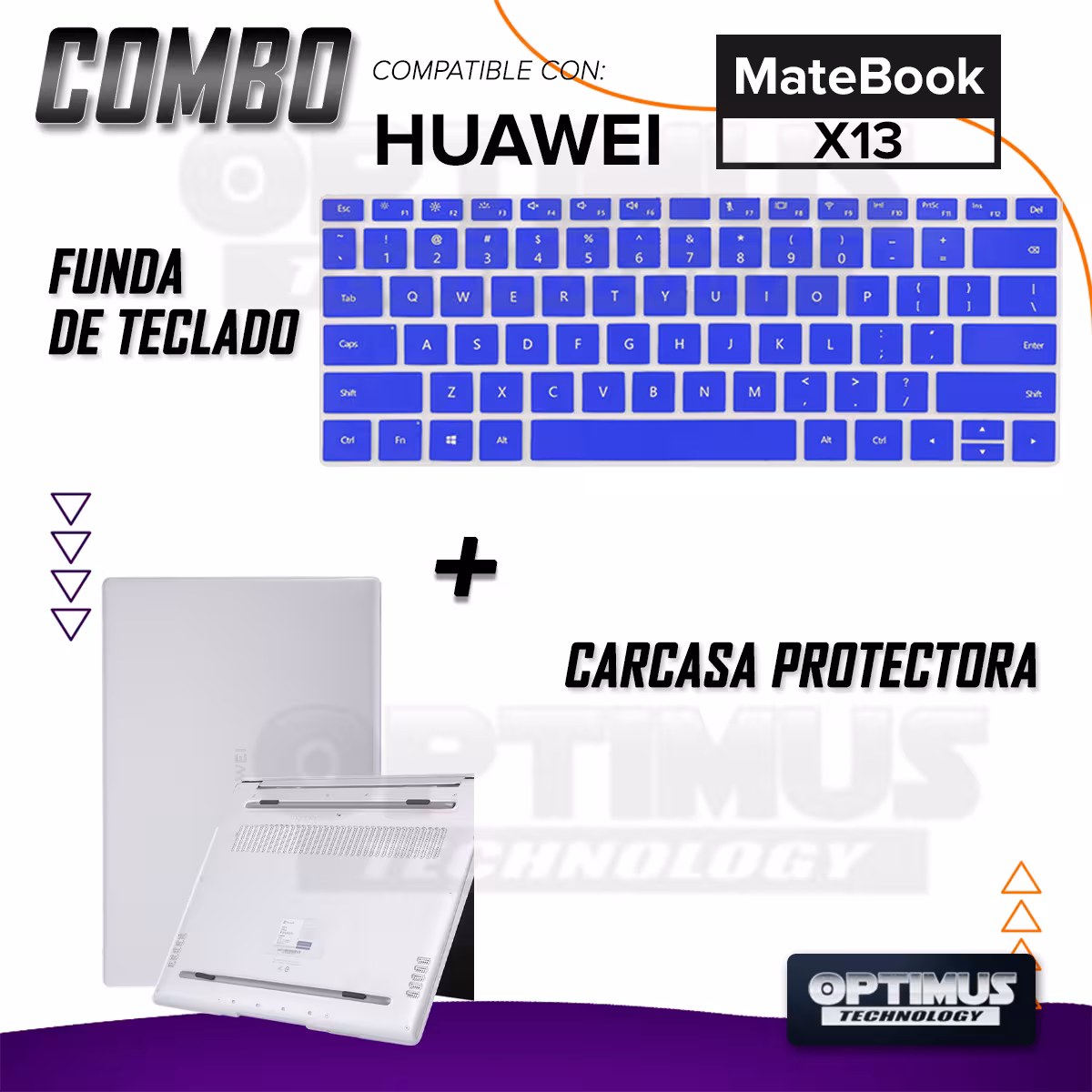 Kit Carcasa Protector Y Funda Suave Protectora de Teclado Para Huawei Matebook X-13