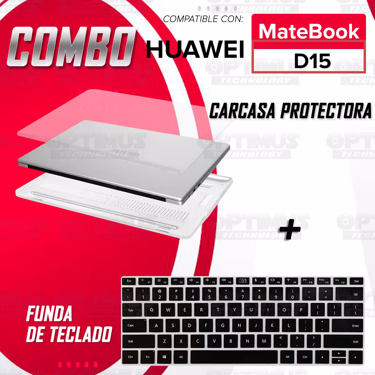 Kit Carcasa Protector Y Funda Suave Protectora de Teclado Para Huawei Matebook D15