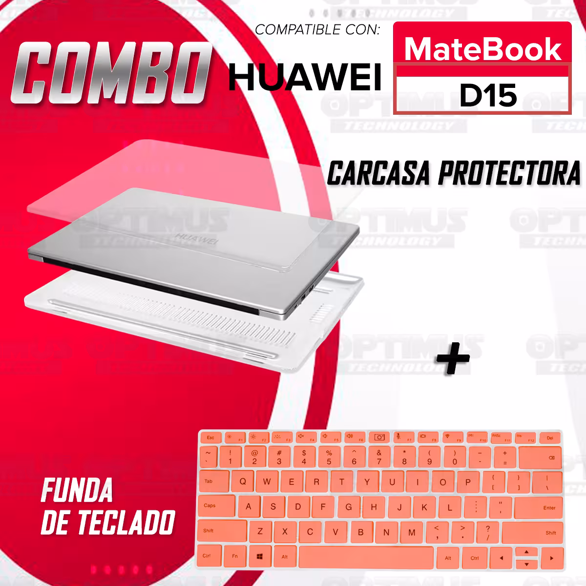 Kit Carcasa Protector Y Funda Suave Protectora de Teclado Para Huawei Matebook D15