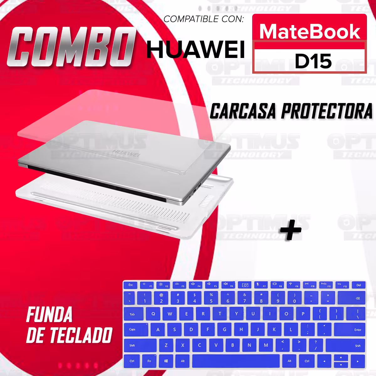 Kit Carcasa Protector Y Funda Suave Protectora de Teclado Para Huawei Matebook D15